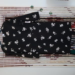 NWT Old Navy Black/White Floral Ponte Knit Sheath Dress Stretch Fitted Bodycon